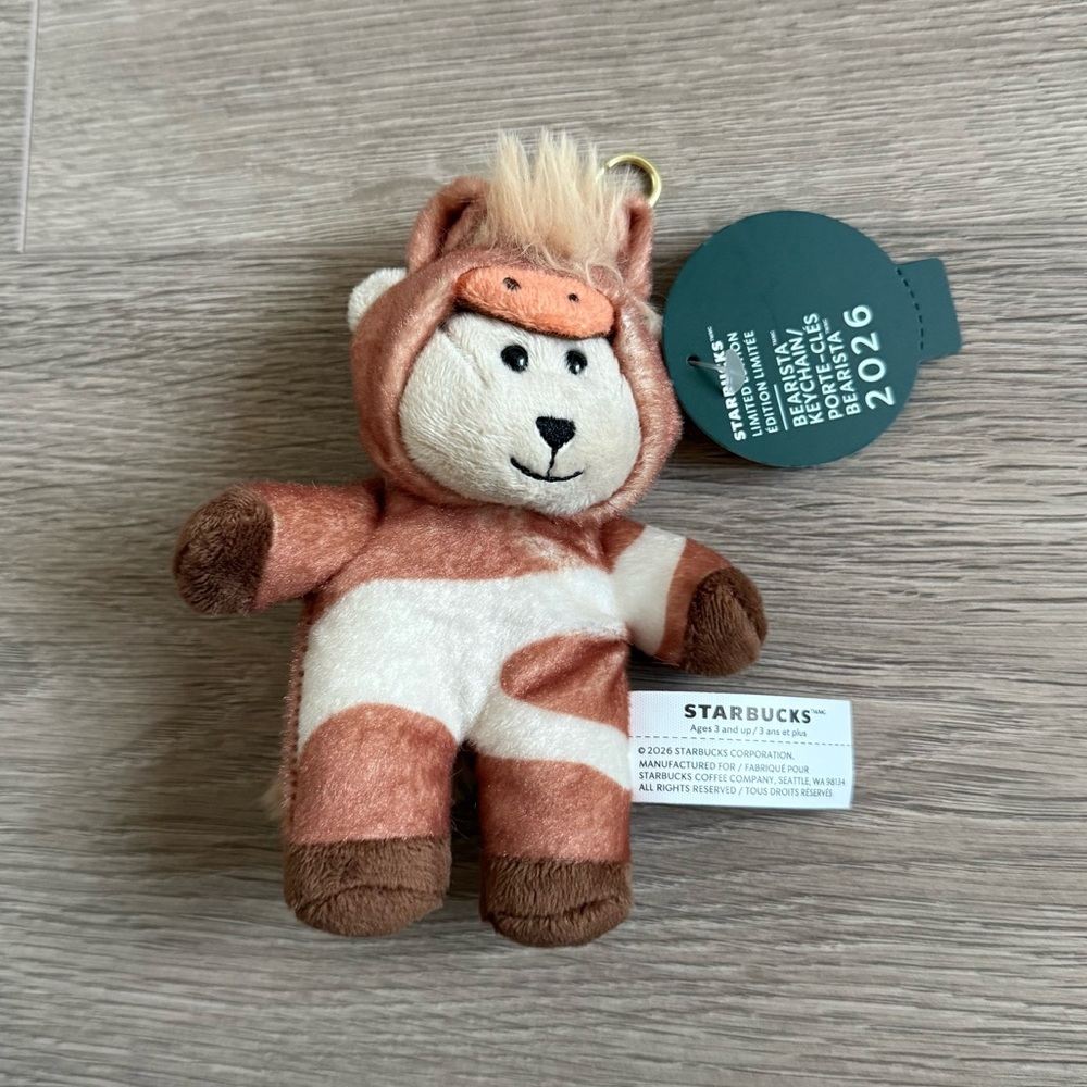 🆕 Starbucks Lunar New Year of the Horse Plush Bearista Keychain & Bag Charm